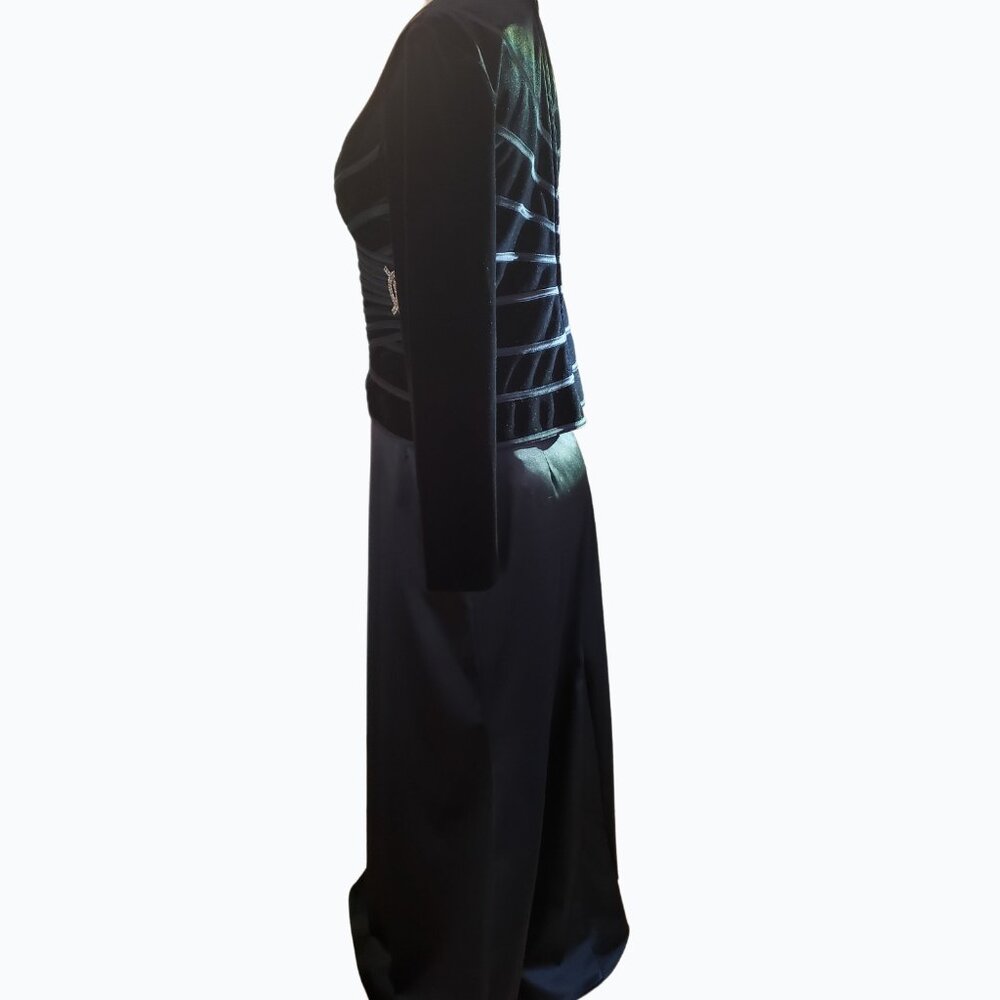 Js Collection Black Velvet And Satin Two Piece - image 6